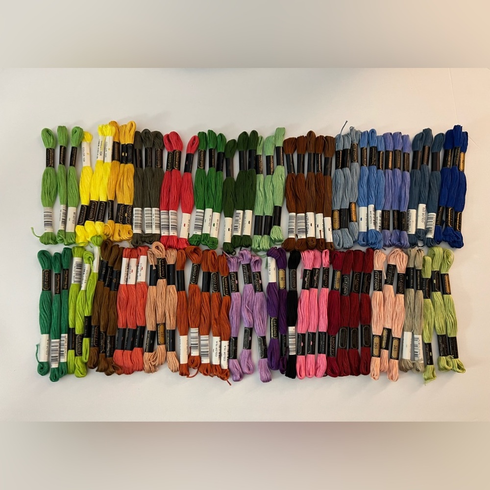 J&P Coats Embroidery Floss Lot Of 85 Skeins New